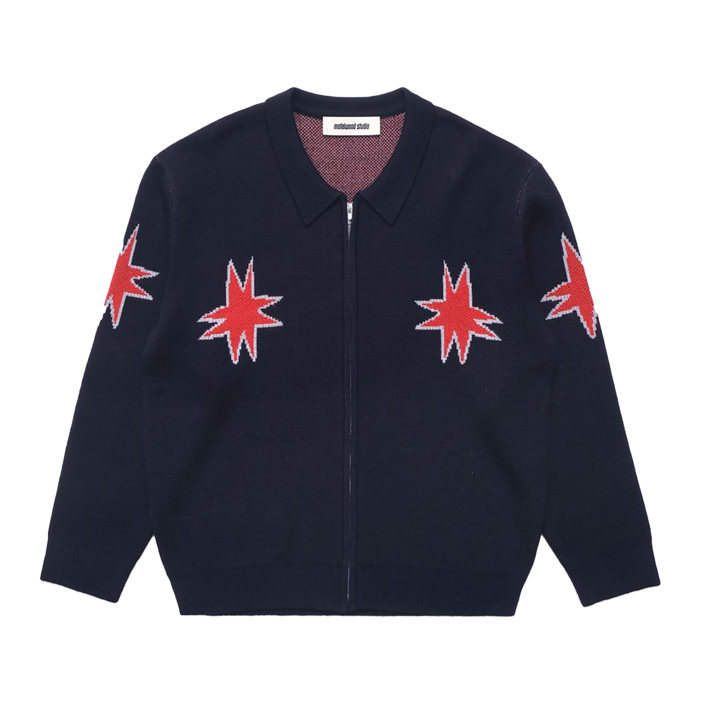 Metalwood Studio Kiki Zip Knit Longsleeve Polo Navy