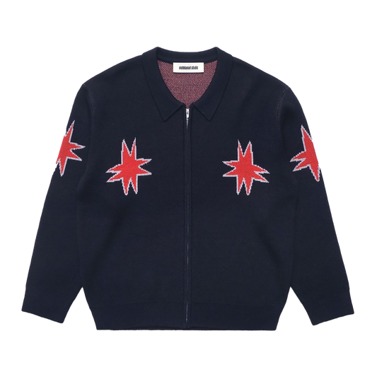 Metalwood Studio Kiki Zip Knit Longsleeve Polo Navy
