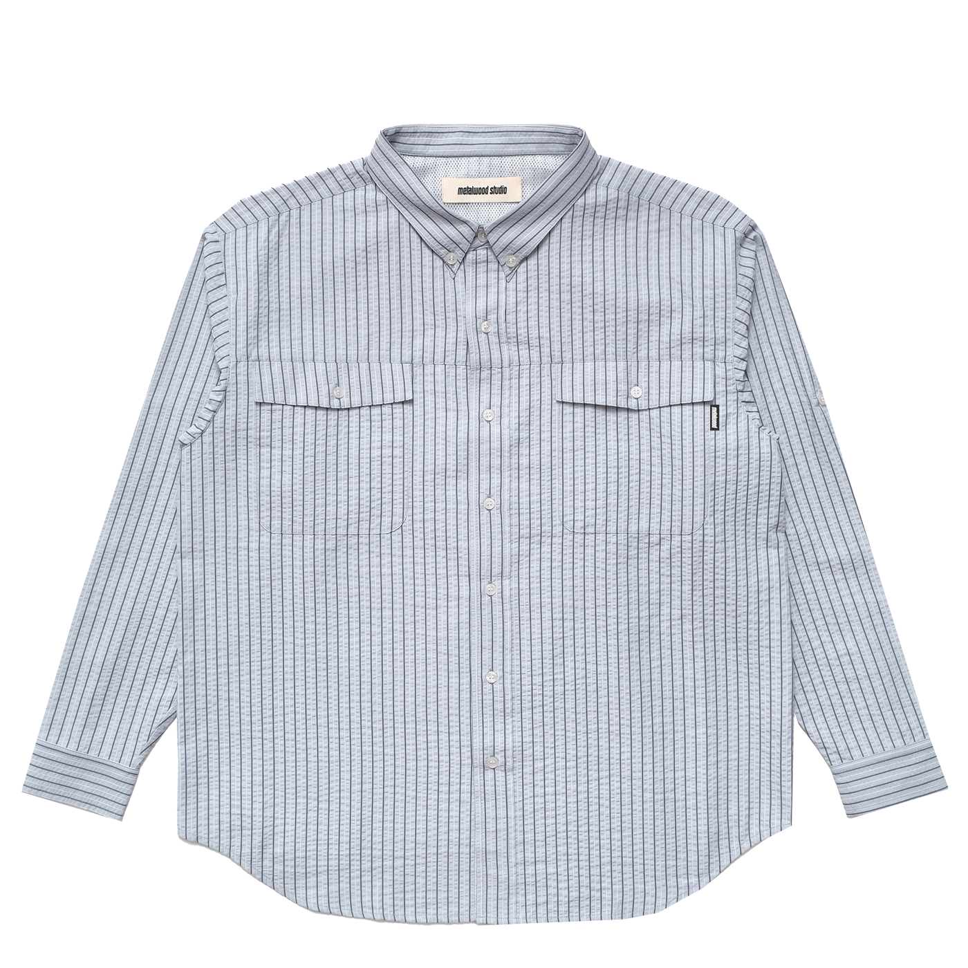 Metalwood Studio Seersucker Fishing Shirt Sky