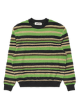 Metalwood Studio Striped Mohair Knit Sweater Dark Green