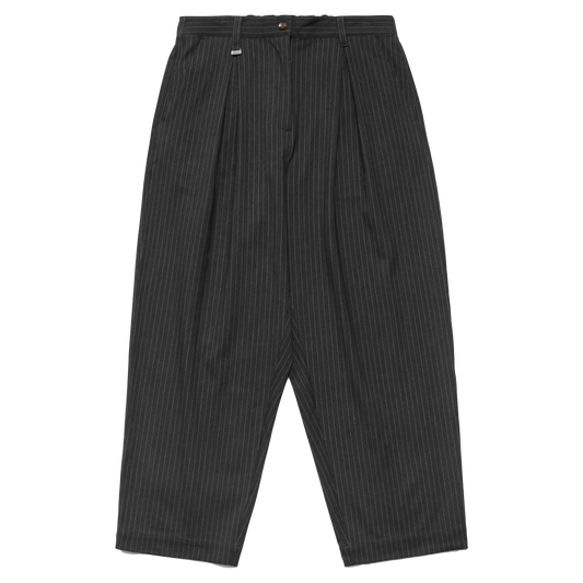 Metalwood Studio Elastic Waist Baggy Pant Grey Pinstripe