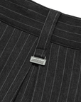 Metalwood Studio Elastic Waist Baggy Pant Grey Pinstripe