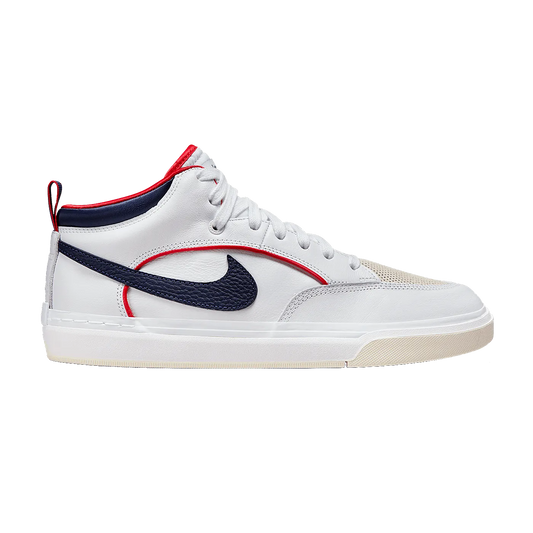 Nike SB React Leo Shoe White Midnight Navy Red FD0268-100