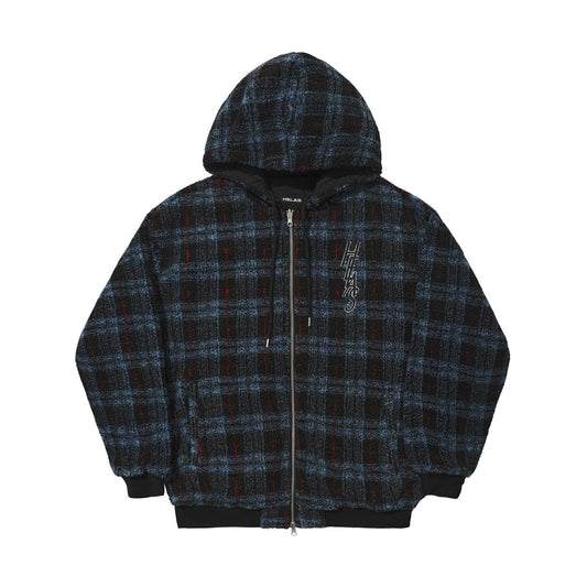 Helas Limited Ocaro Reversible Checkered Zip Jacket Navy