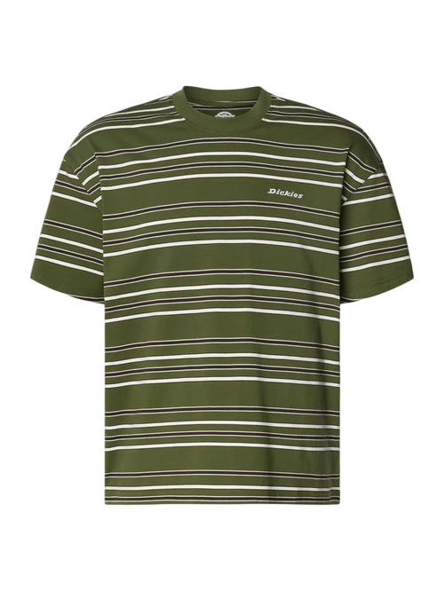 Dickies East Liberty Stripe T-Shirt green/white/brown