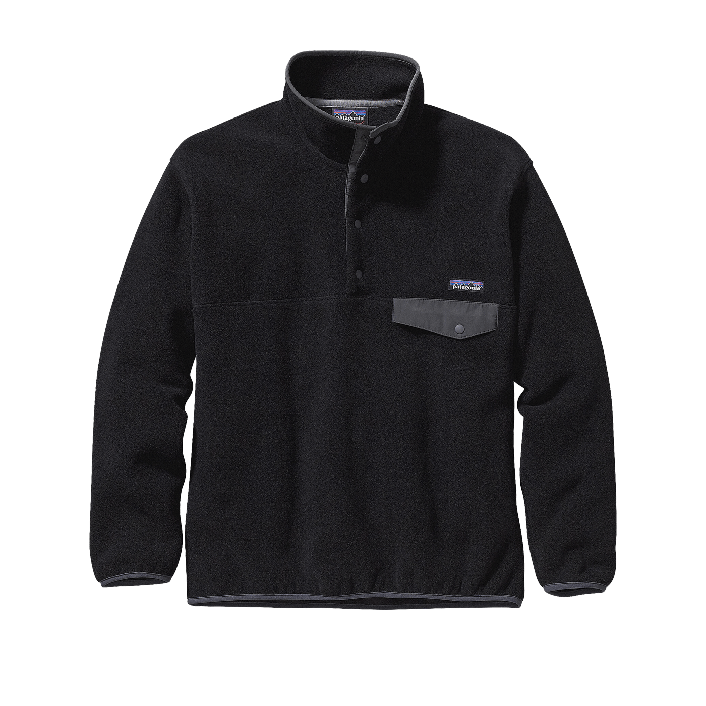 Patagonia Men&#39;s Classic Synchilla Fleece Snap-T Pullover Black Forge Grey