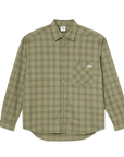 Polar Skate Co. Mitchell LS Shirt Flannel Green Beige