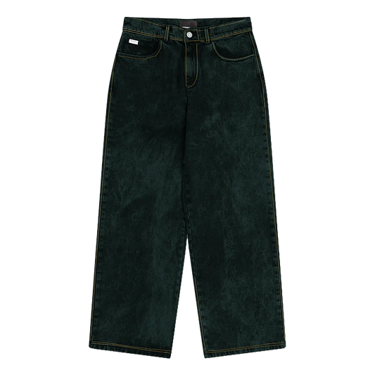 PACCBET #15 Baggy Denim Pants Green - ARROW & BEAST