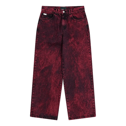 PACCBET #15 Baggy Denim Pants Burgundy - ARROW & BEAST