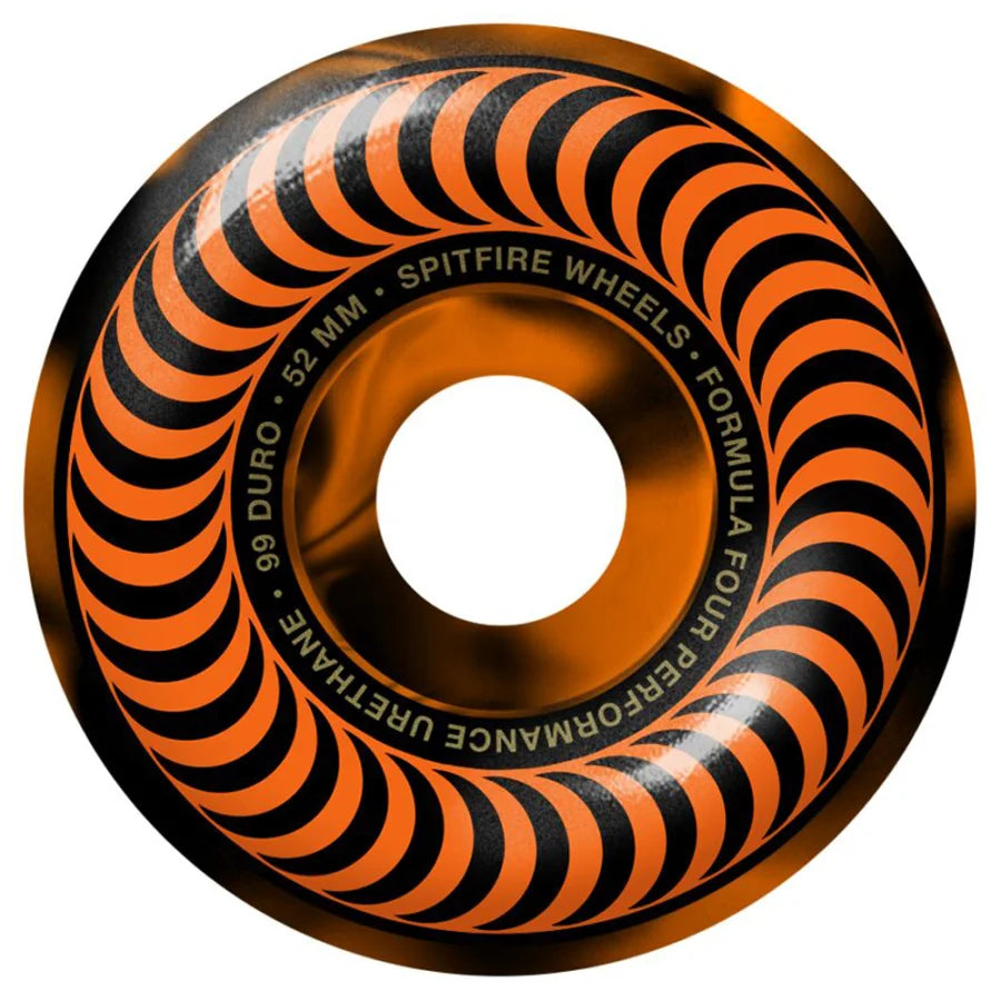 Spitfire Formula Four Swirl Classic 99A Wheels Black Orange