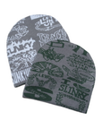 Slinky2020 Allover Reversible Skull Beanie Grey