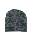 Slinky2020 Allover Reversible Skull Beanie Grey