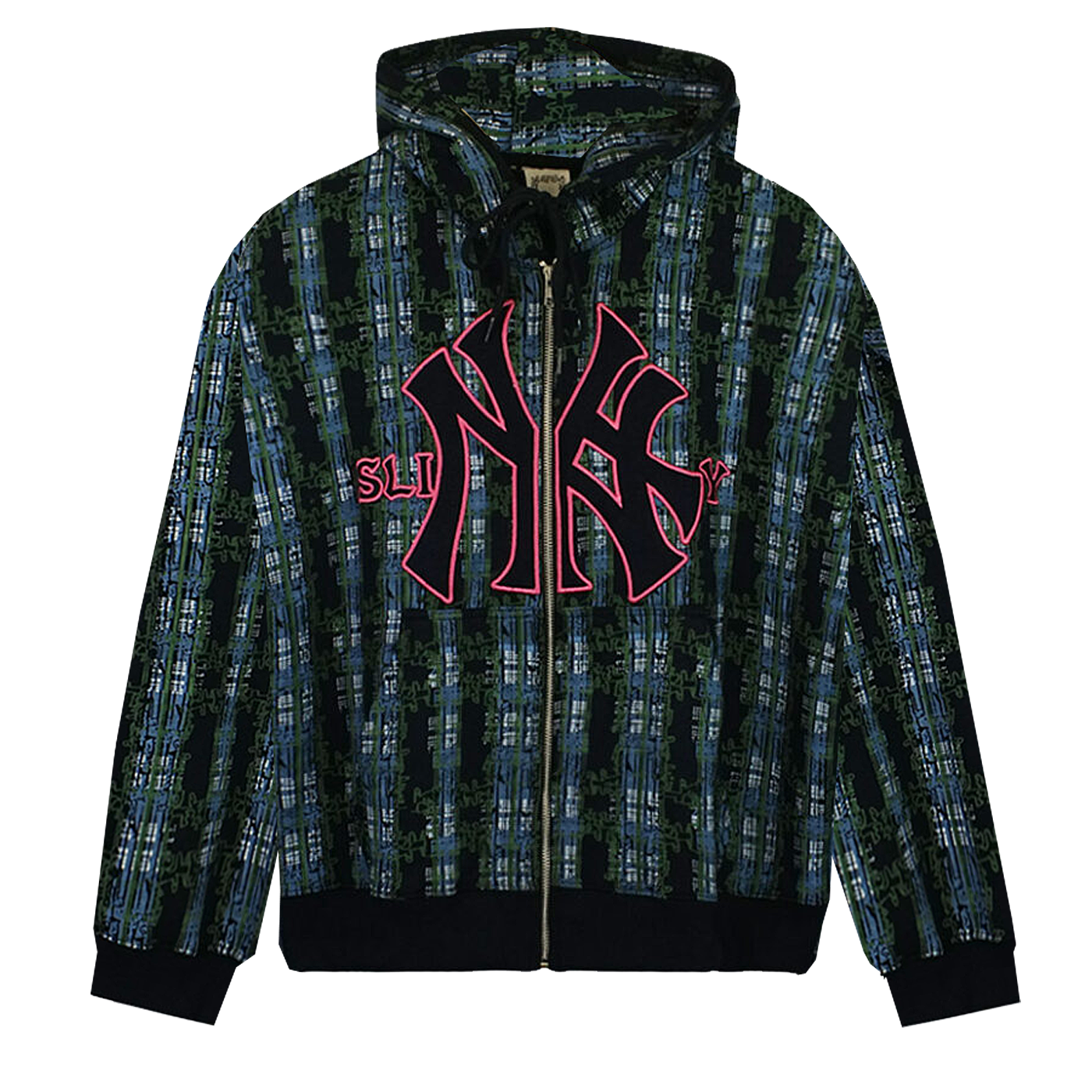 Slinky2020 Yankees Bootleg Zip Hoodie Multicolor