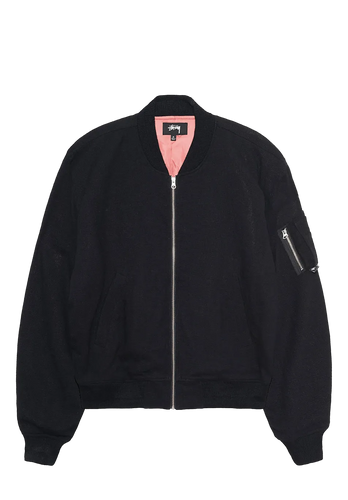 Stussy Linen Beach Bomber Black