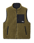 Stüssy Sherpa Reversible Vest Olive