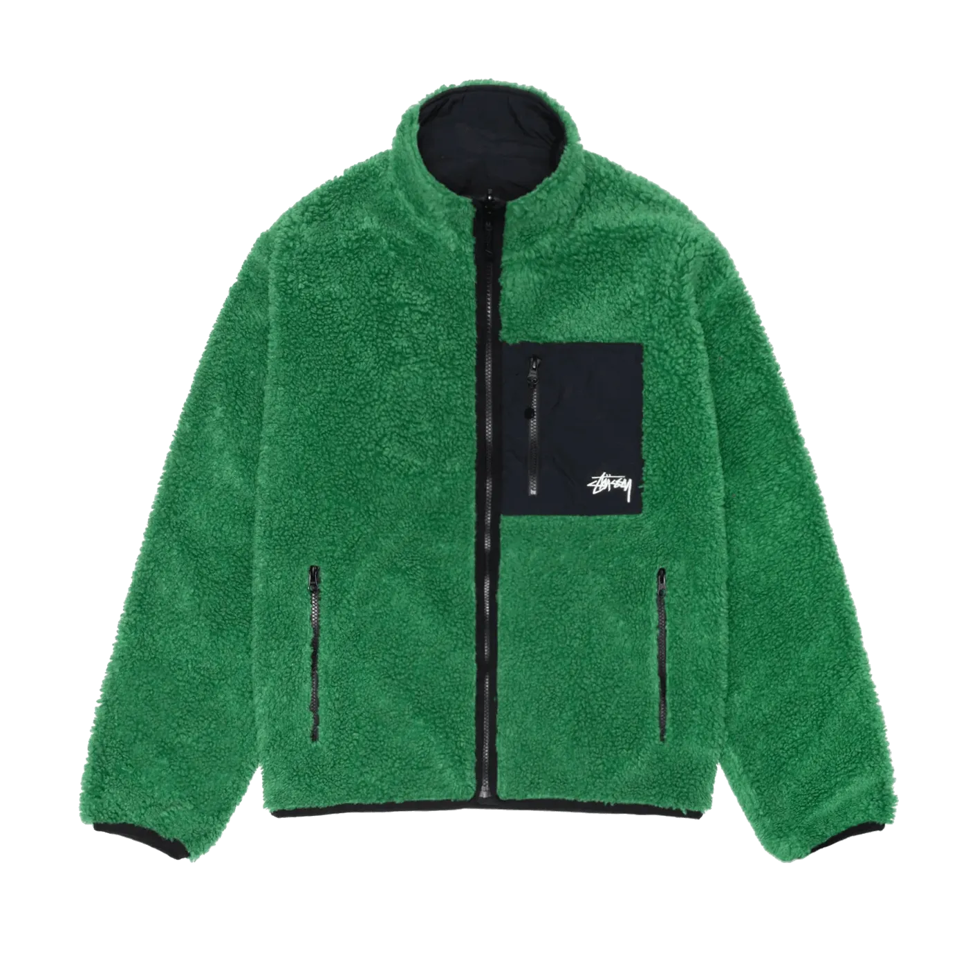Stussy Sherpa Reversible Jacket Green