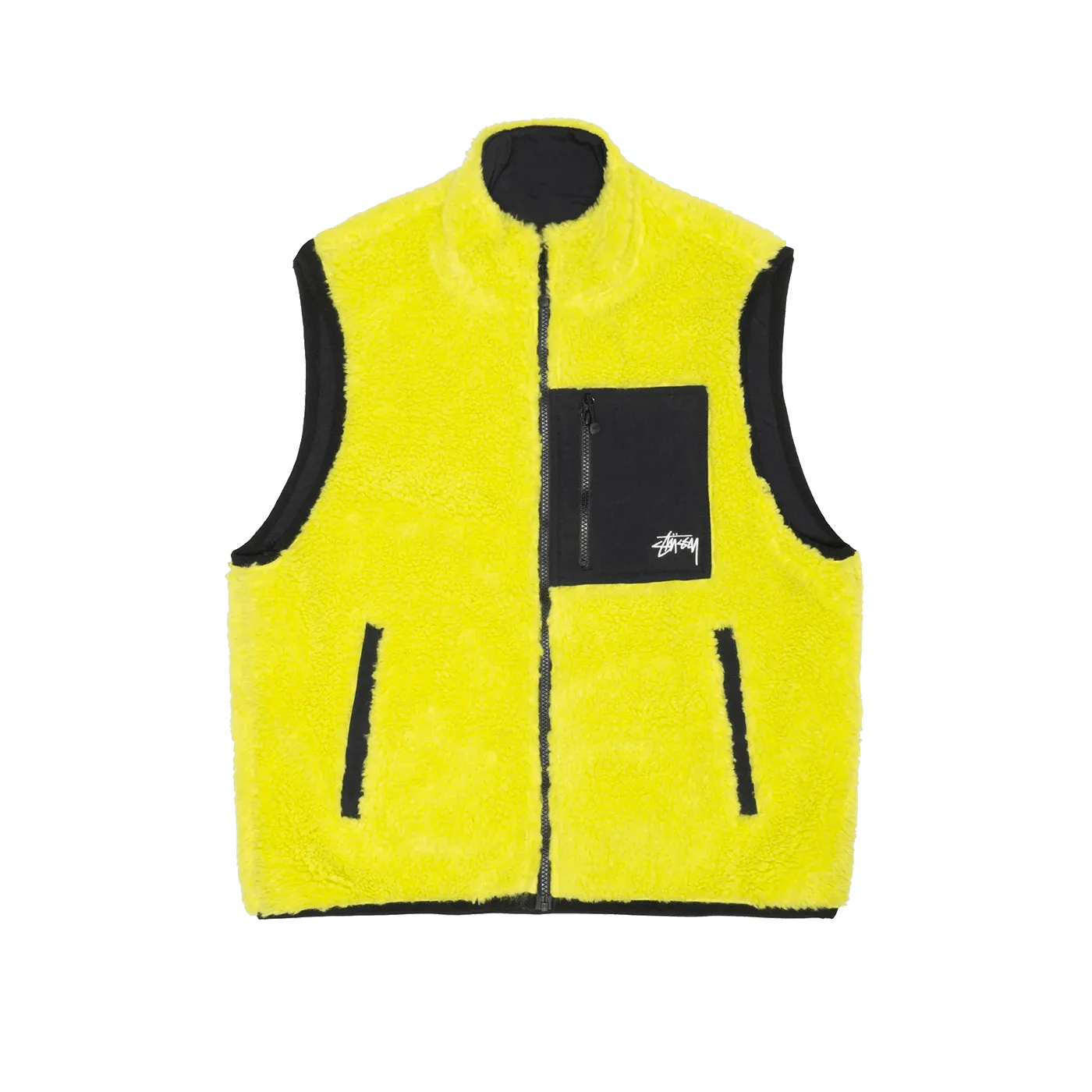 Stüssy Sherpa Reversible Vest Lime