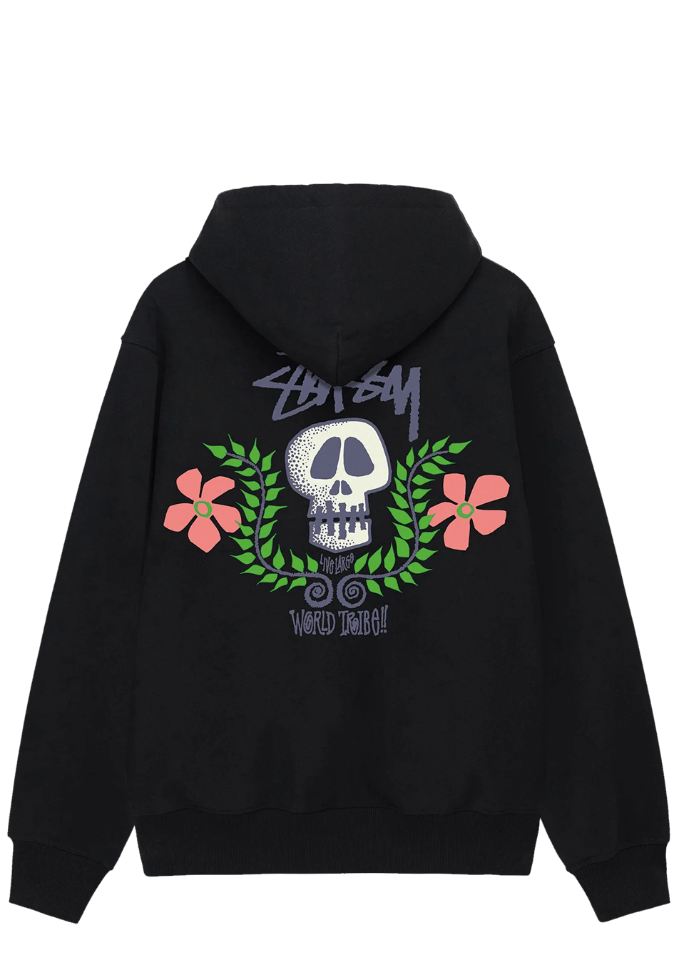 Stussy Skull Crest Hood Black