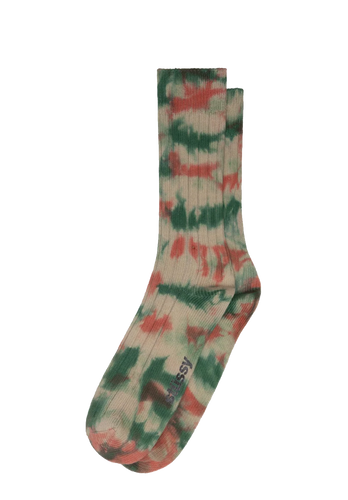 Stussy Multi Dyed Ribbed Crew Socks Clay Forest