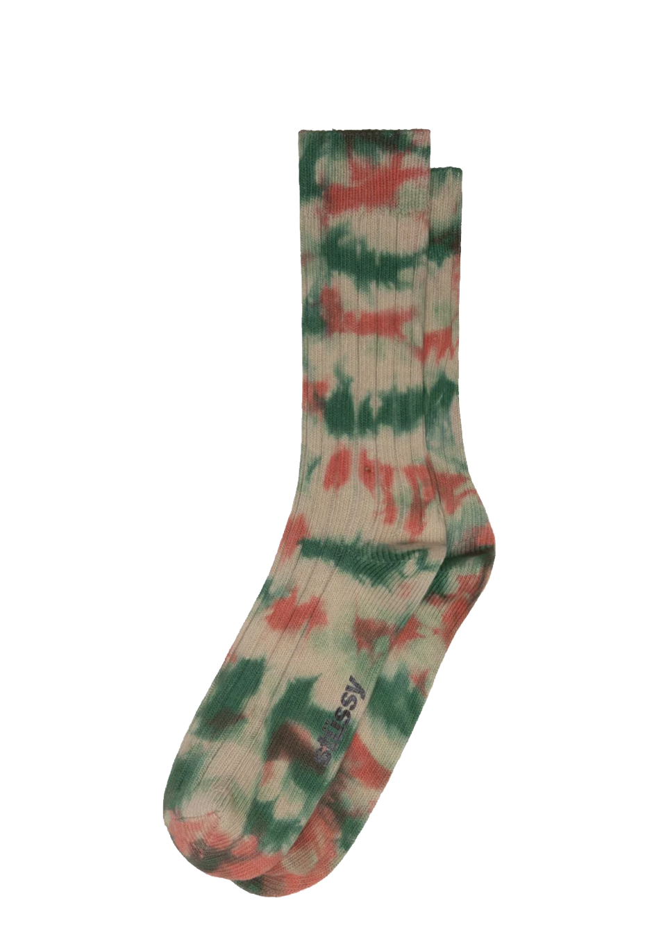 Stussy Multi Dyed Ribbed Crew Socks Clay Forest