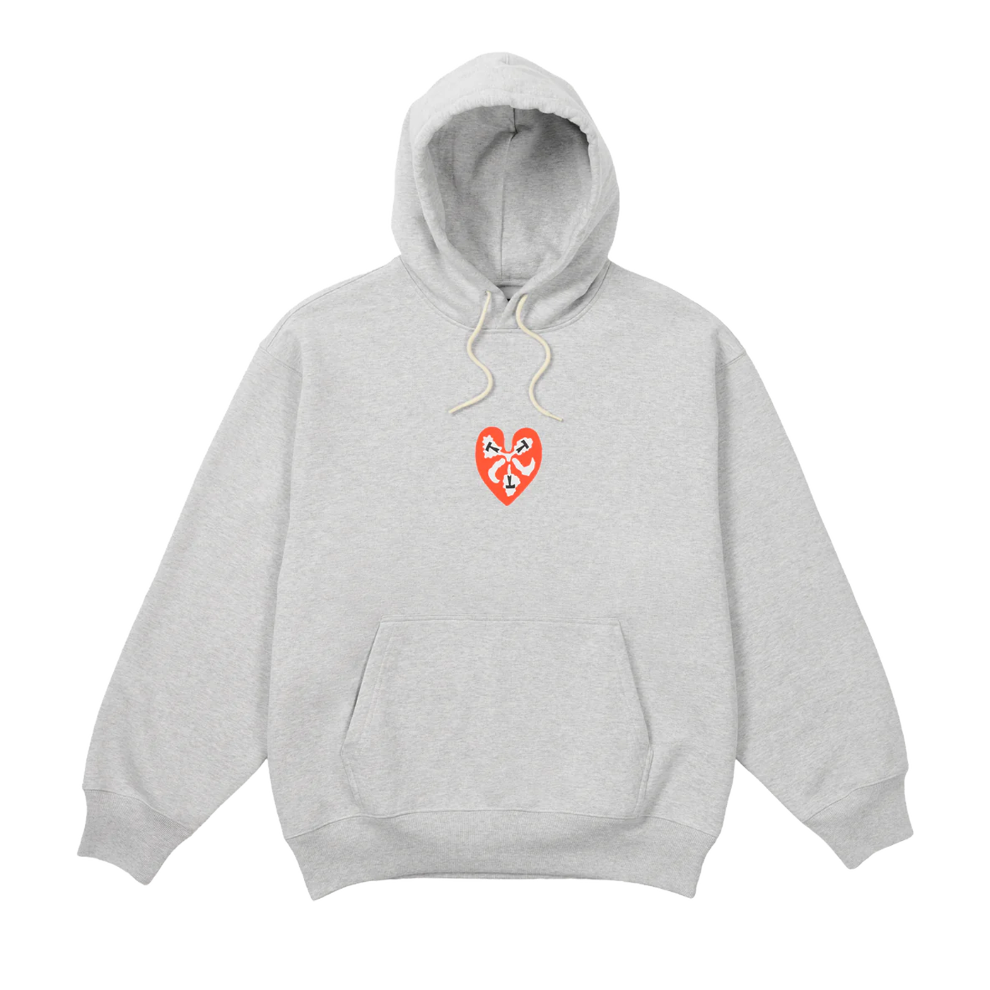 TTT Heart Hoodie Grey
