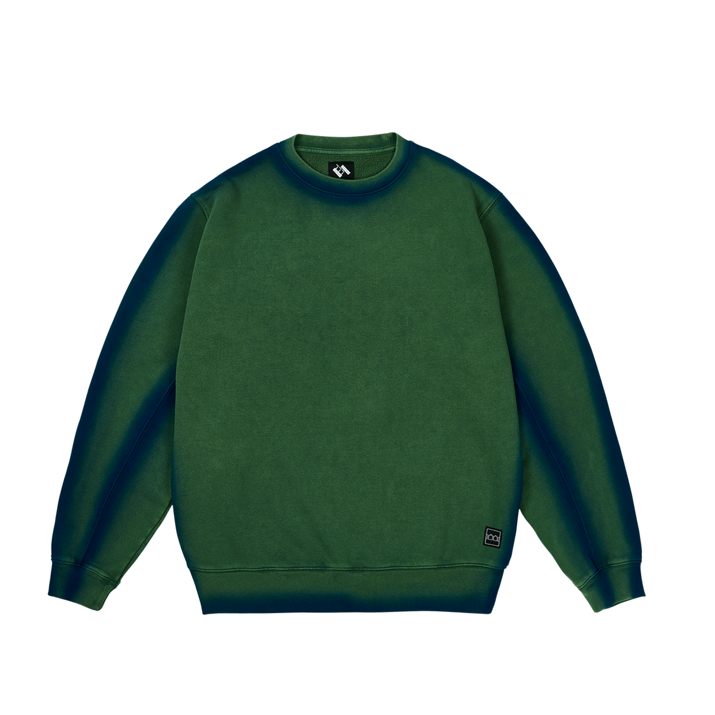 The Trilogy Tapes TTT Overdyed Crew Green Blue