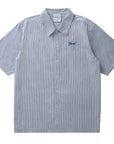 GRAND Collection Striped Poplin Shirt Blue White