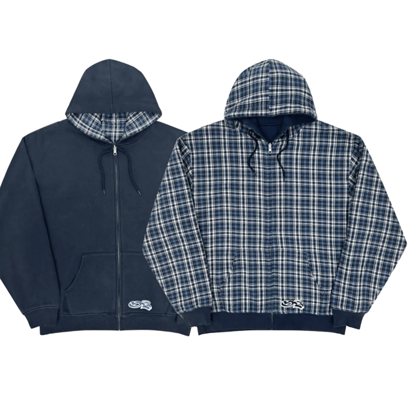 Blue sales plaid hoodie