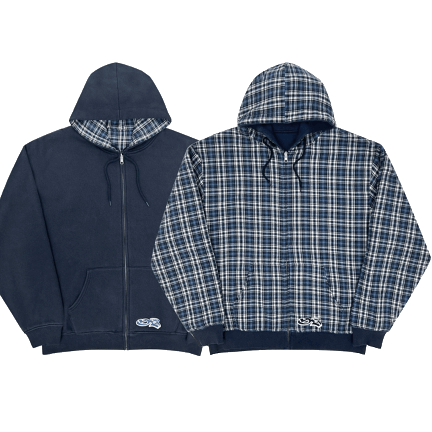 Blue plaid outlet hoodie