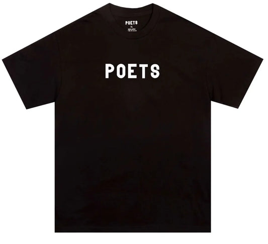 POETS OG POETS FLOCKED T SHIRT BLACK/WHITE FLOCKING - ARROW & BEAST