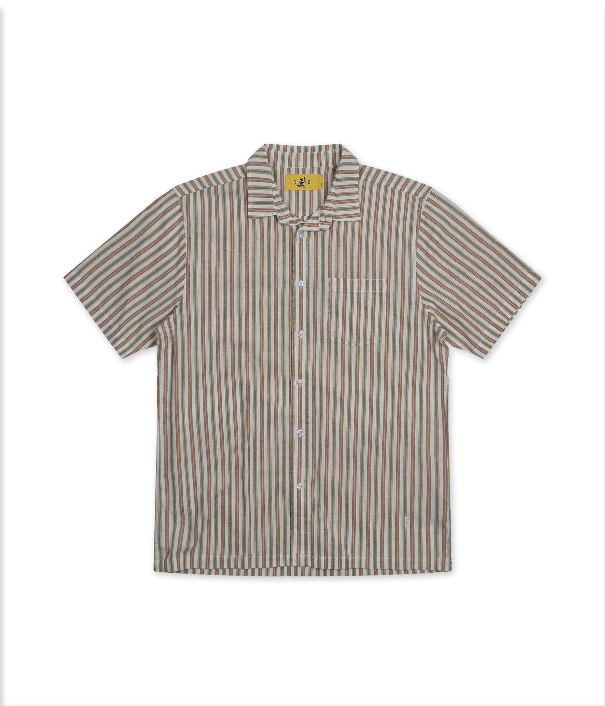 Former Merchandise - REYNOLDS STRIPED SS SHIRT - OCHRE