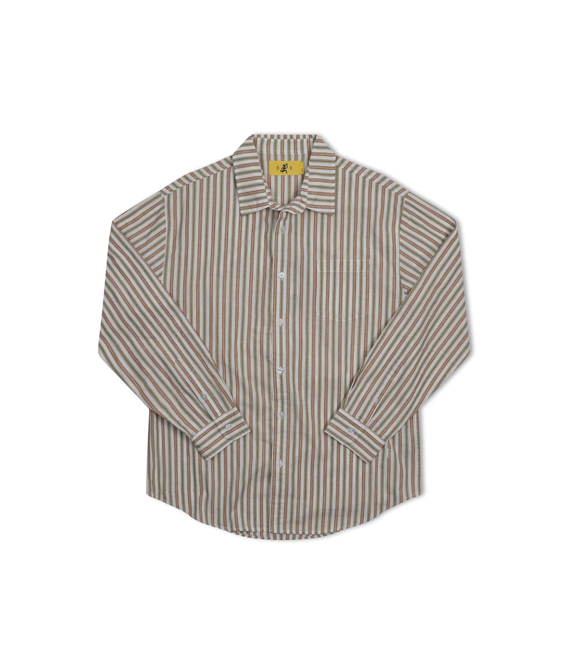 Former Merchandise - REYNOLDS STRIPED LS SHIRT - OCHRE - ARROW & BEAST