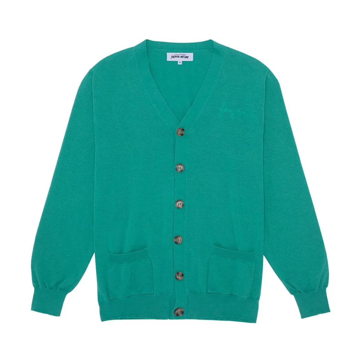Fucking Awesome - Cursive Cardigan Teal