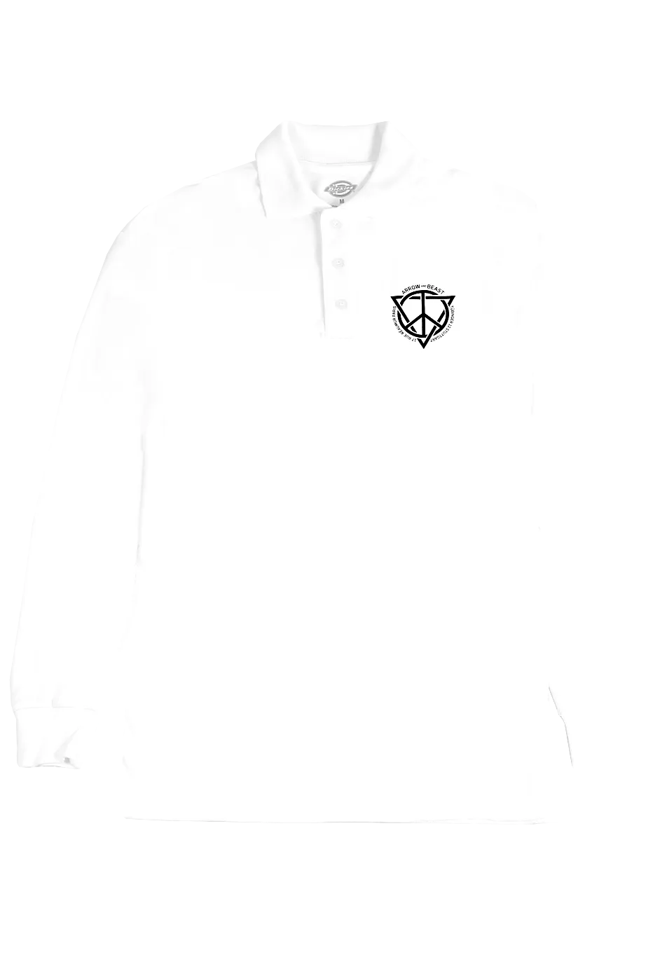 Arrow & Beast x Dickies "Blank Spectrum" LS Polo White - ARROW & BEAST