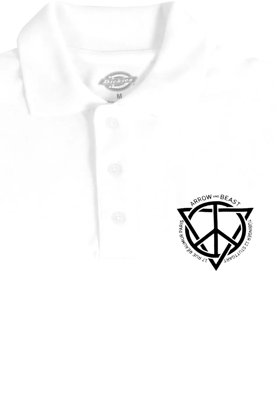 Arrow & Beast x Dickies "Blank Spectrum" LS Polo White - ARROW & BEAST