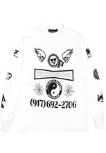 Load image into Gallery viewer, Call Me 917 Collage Longsleeve White
