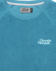 Chrystie NYC PRM Reversed Fleece Classic Logo Crewneck Sarcelle