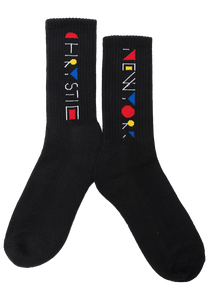 Chrystie NYC De Stijl Logo Socks Black