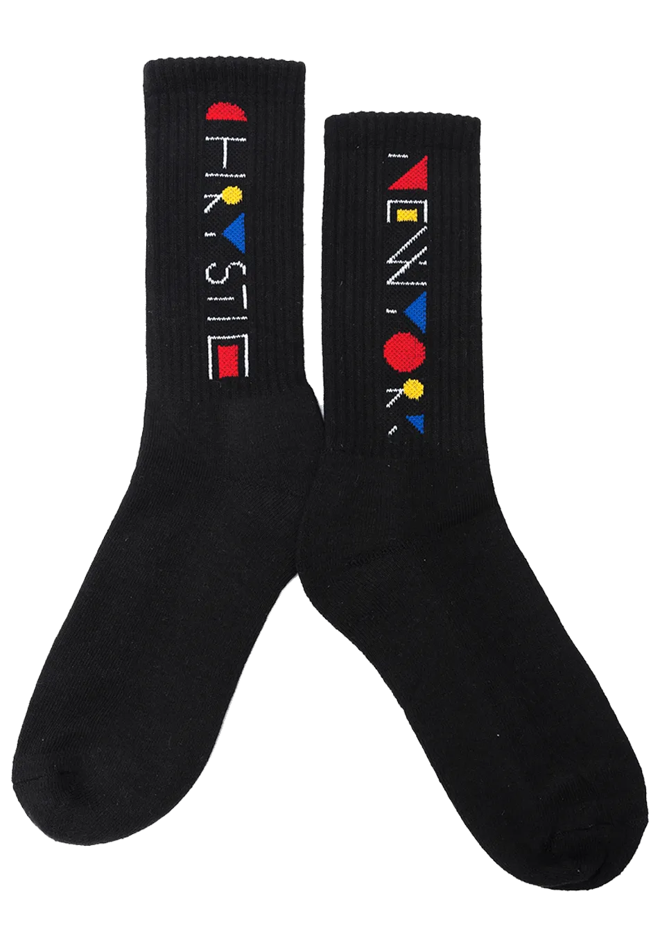 Chrystie NYC De Stijl Logo Socks Black