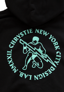 Chrystie NYC Zeus Logo Zip Hoodie Black