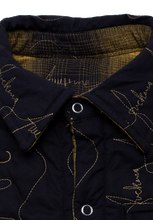 Load image into Gallery viewer, Fucking Awesome Lightweight Reversible Flannel Jacket Black Yellow
