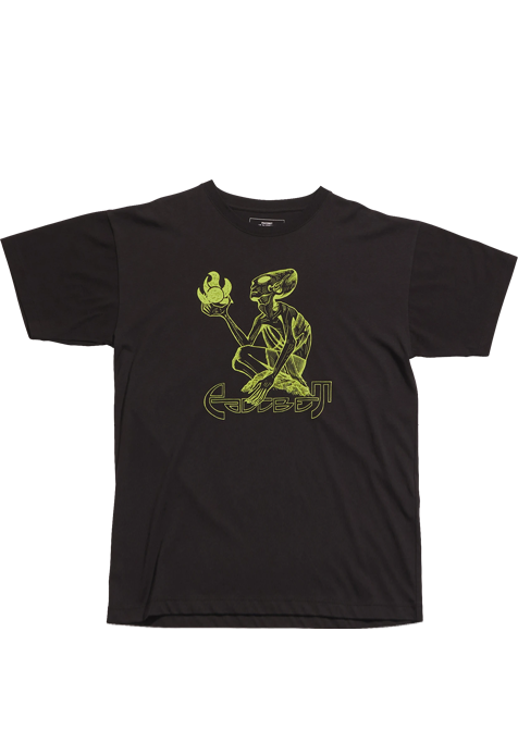 PACCBET #8 Alien Fire Printed Tee Black OUTLET - ARROW & BEAST