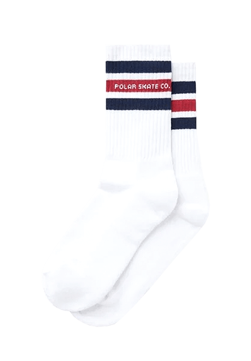 Polar Skate Co. Fat Stripe Socken Weiß Marine Rot