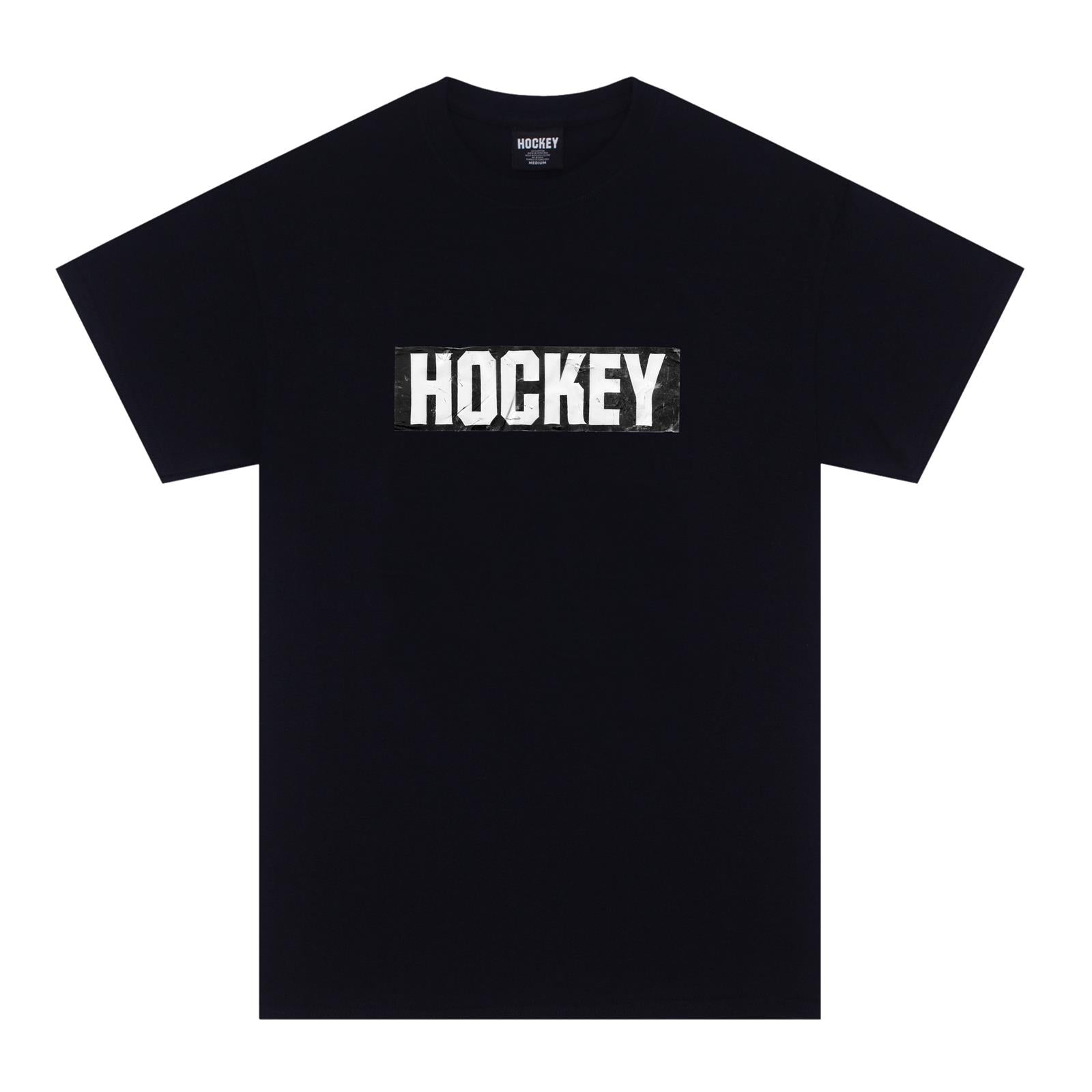 T-shirt avec logo autocollant pour skateboards de hockey, noir
