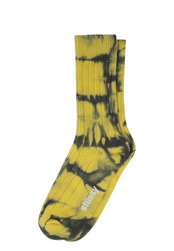 Stussy Dyed Ribbed Crew Socks Turmeric