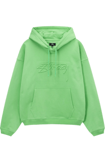 Stussy Relaxed Oversized Embossed Hoodie Green