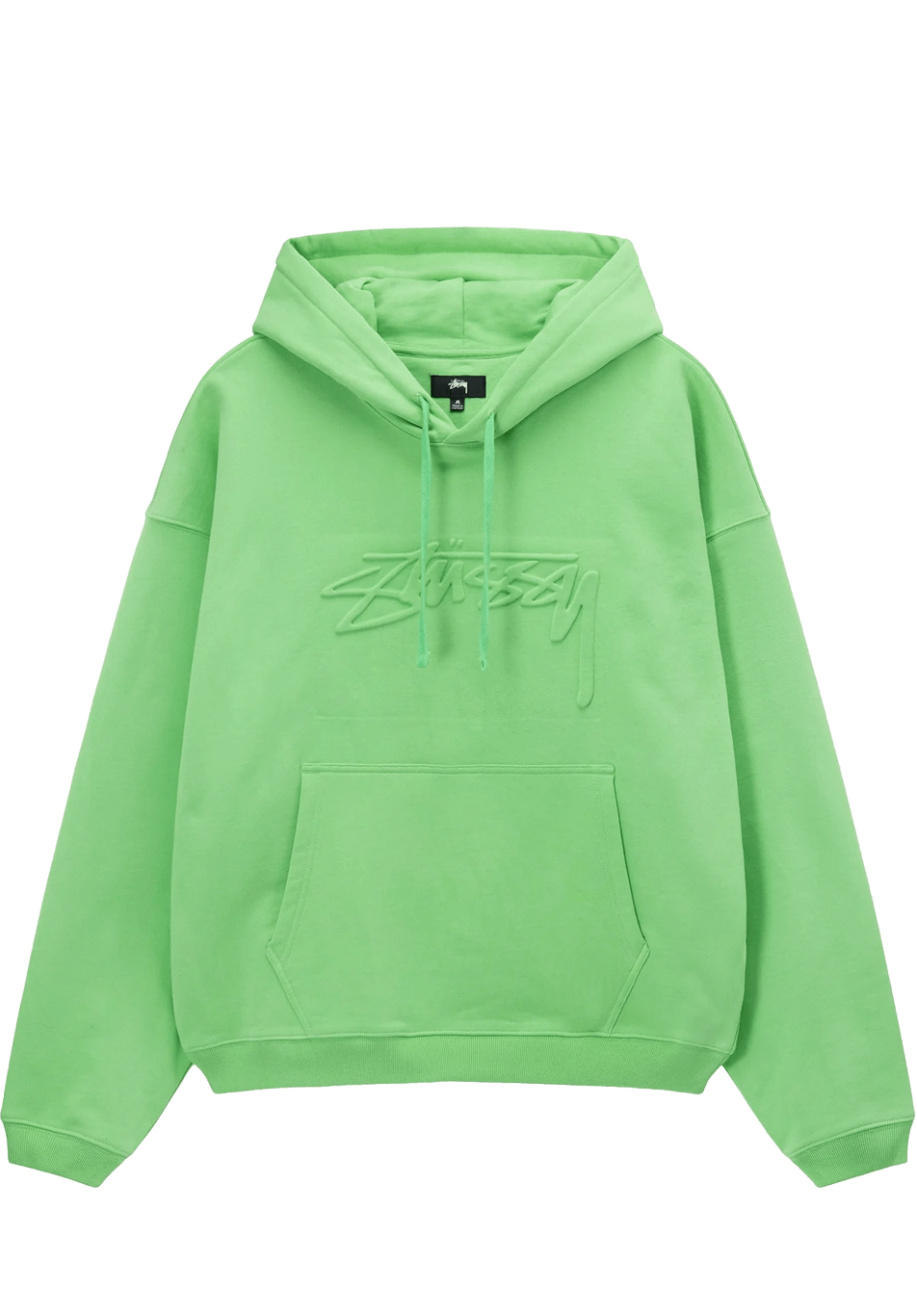 Stussy Relaxed Oversized Embossed Hoodie Green