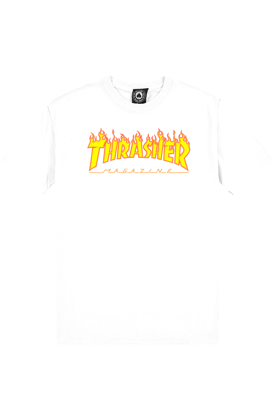 Thrasher Flame Tee White ONLINE ONLY